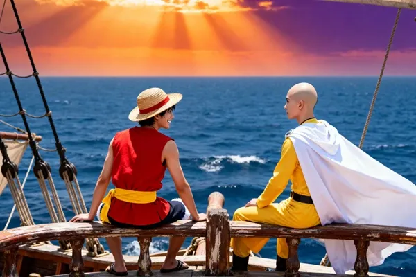 Sharing a Fan Art of Luffy and Saitama in a Realistic Style