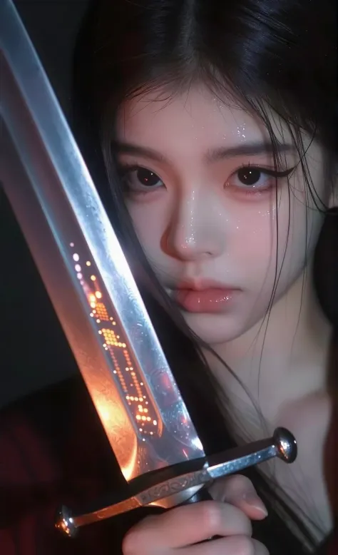 Soft girl with a glowing sword ⚔️