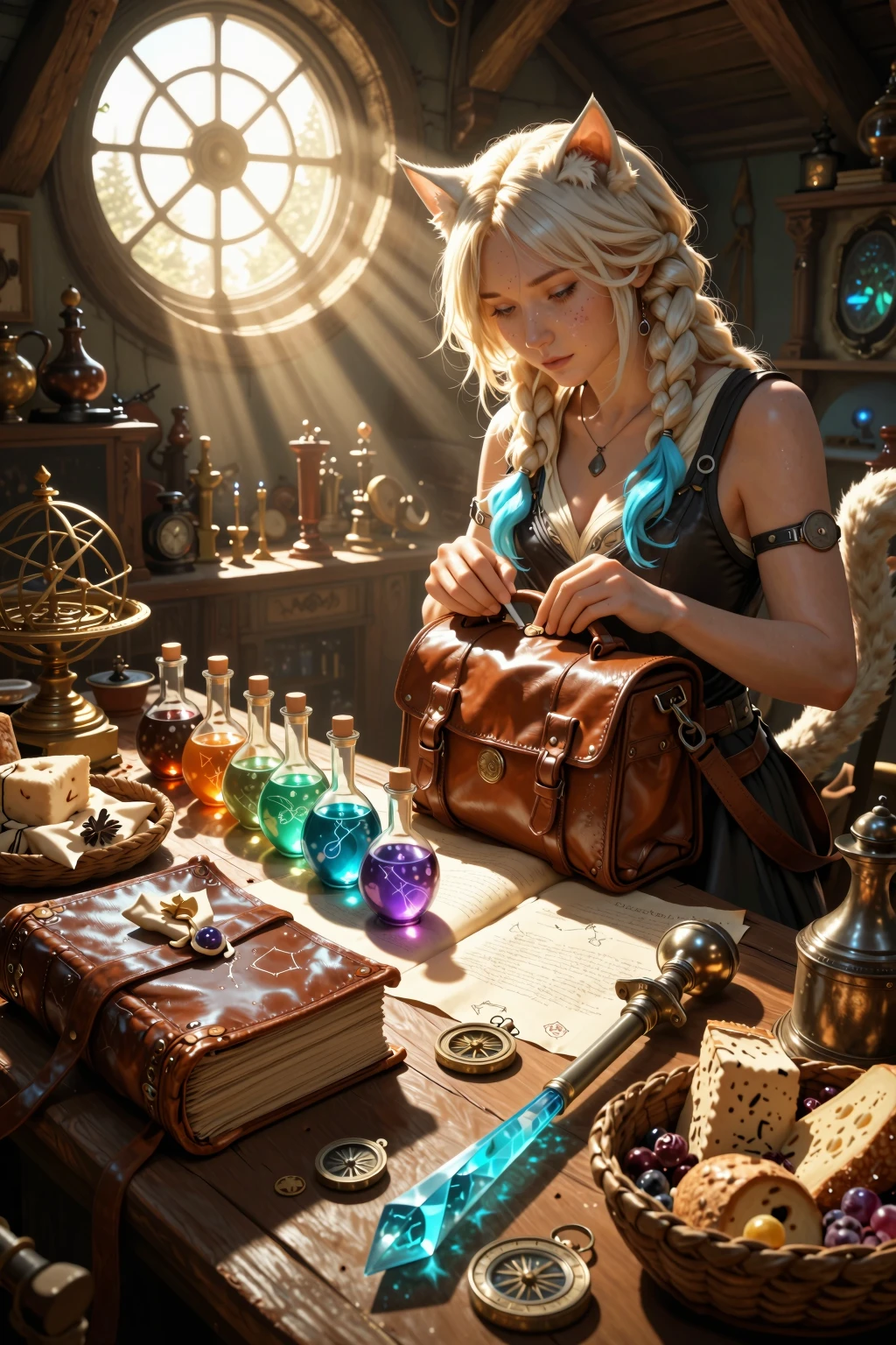 ✨Magiergesellin-Katzengirl bereitet sich auf Abenteuer vor!