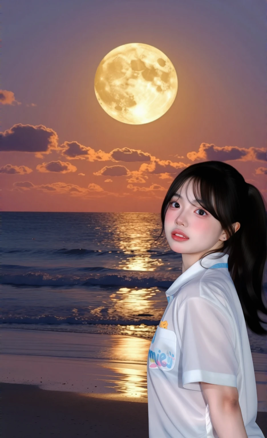 Moonlit beach date 🌕