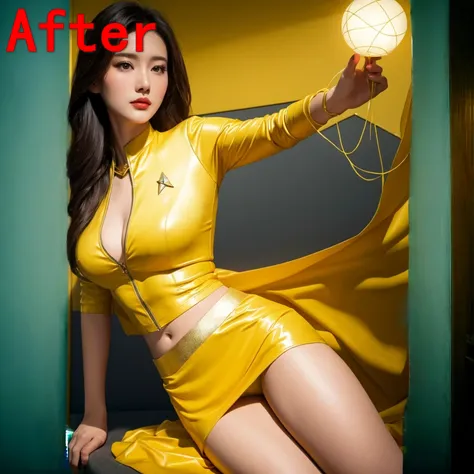 Interstellar Journey Dressed in splendid attire, is she about to embark on an interstellar journey?