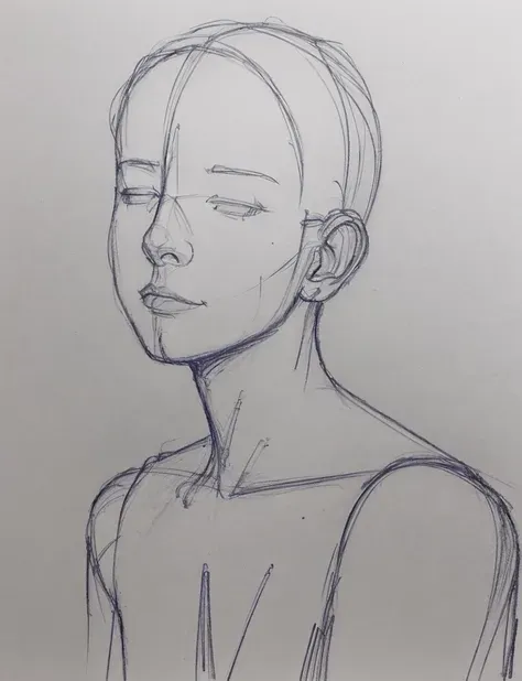 sketch anime pose 素体人偶画风